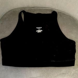 TORRID ACTIVEWEAR BLACK SPORTS BRA LATTICE BACK SIZE 2
